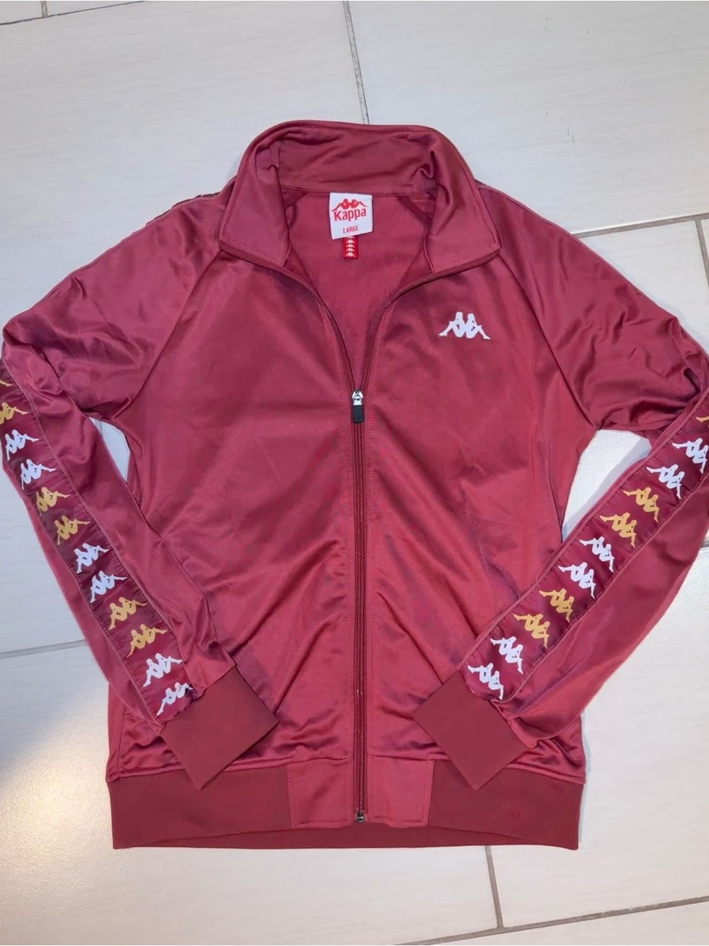 Kappa Women's Red Track Jacket with Logo Tape